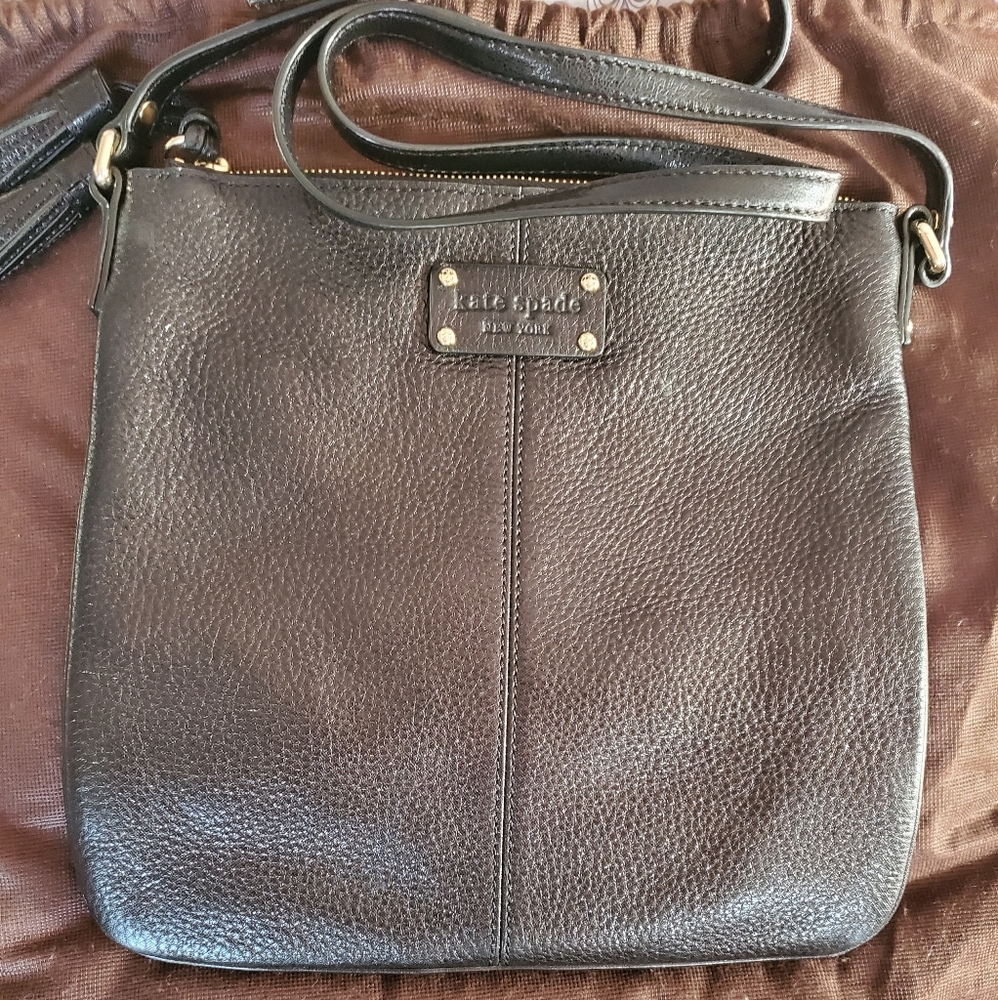 Kate Spade Sparkle Leather Crossbody Tassle Bag!